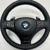 bmw e90 e92 Performance steering wheel with pre lci paddle shifters centered view