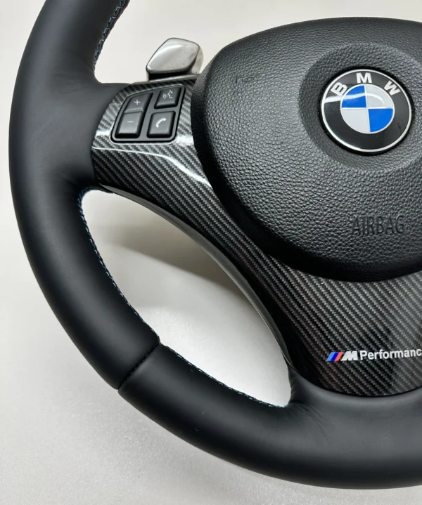 bmw e90 e92 Performance steering wheel with pre lci paddle shifters bottom left view